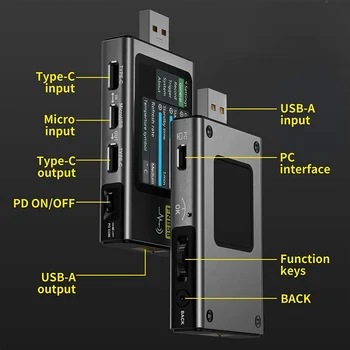 FNB58 USB Тестер Зарядная Трубка Цифровой Вольтметр Тестер Тока USB Type-C Протокол Быстрой зарядки Power PD Обнаружение Триггера Max 7A - Изображение 2  
