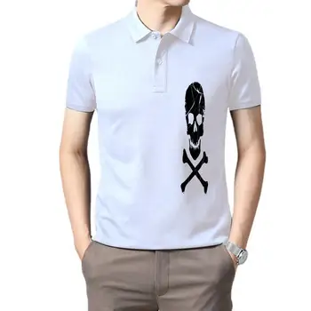 Мужская одежда для гольфа с черепом и скрещенными костями Pirate Neon Men's - Маскарадный костюм пиратов, хлопковые топы в стиле хип-хоп, футболка-поло для мужчин - Изображение 1  