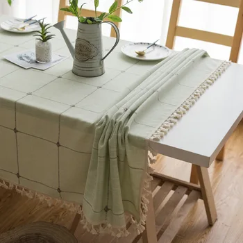 Скатерть Nordic fresh однотонная скатерть с художественной кисточкой, квадратный чайный столик, стол, скатерть для обеденного стола - Изображение 1  
