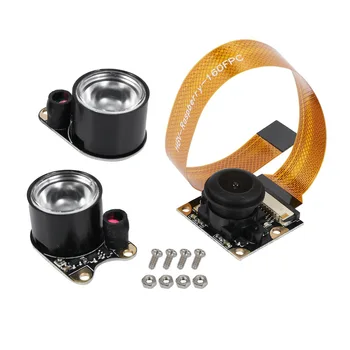 Ночная камера Zero + 2шт ИК-светодиодных 5-мегапиксельных модуля камеры для широкоугольной веб-камеры Raspberry Zero 