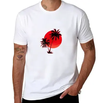 Новые футболки Palm In The Evening, футболки с графическим рисунком, футболки с графическим рисунком, мужские футболки с графическим рисунком - Изображение 1  