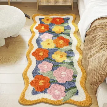 Высококачественные ковры для гостиной, цветочный коврик, Утолщенный ковер для ванной, Прикроватный противоскользящий коврик, Красочный цветочный декор для дома - Изображение 1  