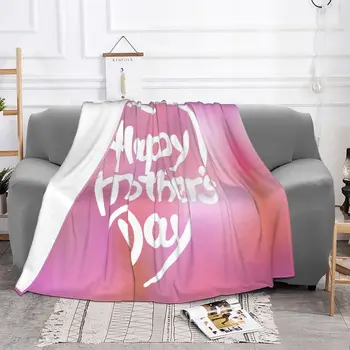 Розовое одеяло для пикника с Днем матери, фланелевое покрывало для домашнего отдыха, диван-кровать с односторонним принтом, покрывало 80x60 дюймов - Изображение 2  
