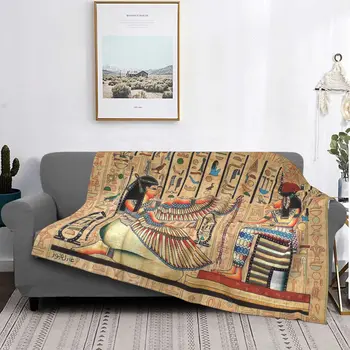 Одеяло Древнеегипетской цивилизации с флисовым принтом Древних Повседневные теплые пледы для дивана в спальне Плюшевое Тонкое одеяло - Изображение 2  