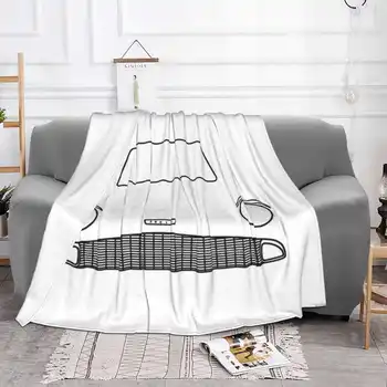 Графическое изображение контура автомобиля Anglia Classic (черный), Мягкое теплое портативное одеяло для путешествий, ретро-автомобиль Anglia Classic Oldtimer - Изображение 2  