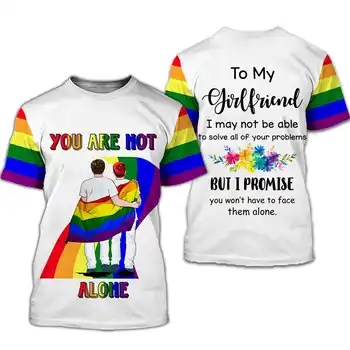 ЛГБТ Винтажная футболка Для мужчин, Пара, Футболка с 3D принтом и коротким рукавом, Мужская Одежда, Уличная Футболка - Изображение 1  