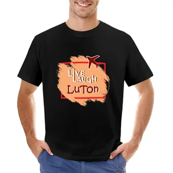 Футболка Live Laugh Luton, великолепная футболка для мальчиков, белые футболки, корейские модные забавные футболки для мужчин - Изображение 1  