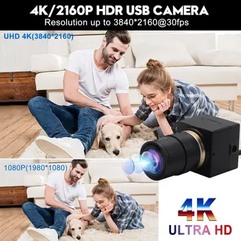 ELP Камера с оптическим зумом 4K 2,8-12 мм Объектив с ручной фокусировкой Цветной IMX415 Ultra HD Широкоугольная веб-камера, камера машинного зрения, USB-камера - Изображение 2  