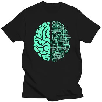 Мужская футболка с электрическим мозгом manic computer science печатная плата - Изображение 1  