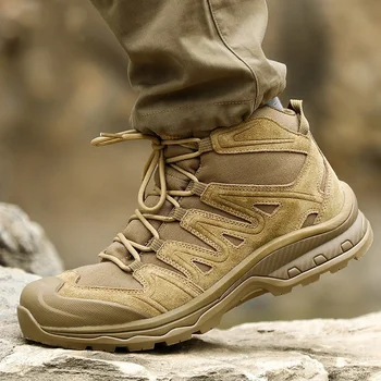 Тактические армейские вентиляторы, мужские тренировочные армейские ботинки для пустыни, уличная нескользящая износостойкая походная обувь - Изображение 1  