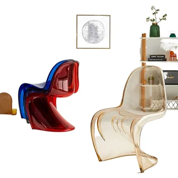 Обеденные стулья в скандинавском минимализме, Современный дизайнерский пластиковый Эргономичный шезлонг, Прозрачная мебель для ресторана Sillas - Изображение 1  