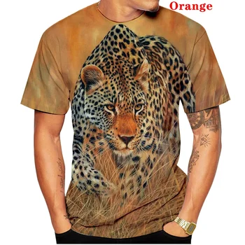 Летняя футболка бренда BIANYILONG для мужчин/женщин с 3D животными, короткий рукав, крутые модные повседневные забавные топы с леопардовым принтом - Изображение 1  