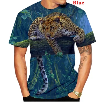 Летняя футболка бренда BIANYILONG для мужчин/женщин с 3D животными, короткий рукав, крутые модные повседневные забавные топы с леопардовым принтом - Изображение 2  