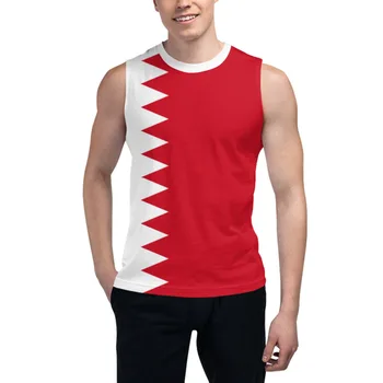 Футболка без рукавов с флагом Бахрейна, 3D мужская футболка для мальчиков, майки для спортзалов, Джоггеры для фитнеса, баскетбольный тренировочный жилет - Изображение 1  