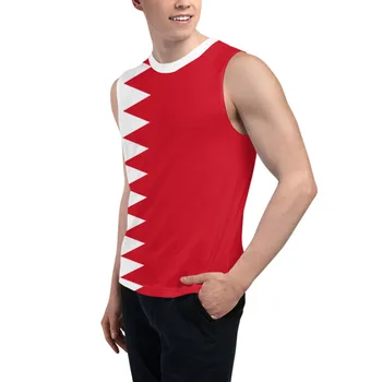 Футболка без рукавов с флагом Бахрейна, 3D мужская футболка для мальчиков, майки для спортзалов, Джоггеры для фитнеса, баскетбольный тренировочный жилет - Изображение 2  