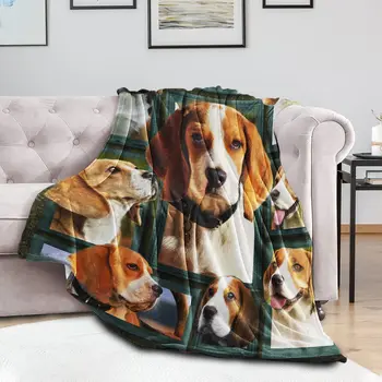 Одеяло для собак породы Бигль, фланелевое флисовое одеяло, супер Мягкое уютное теплое одеяло для дивана, кресла-кровати, офисного дивана, 50X60 дюймов для подростков - Изображение 2  