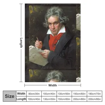 Новый портрет Бетховена, плед 1819 года, аниме плед для дивана, зимние одеяла для кровати - Изображение 2  