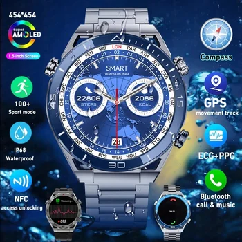2023 Новые смарт-часы ECG + PPG для HUAWEI Watches Ultimate с 1,5-дюймовым 454*454 HD экраном Bluetooth Call Smartwatch Мужские GPS Спортивные часы - Изображение 2  