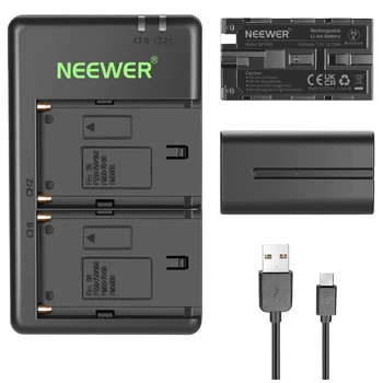 Neewer, комплект из 2 предметов, Литий-ионный аккумулятор емкостью 2600 мАч с зарядным устройством для Sony NPF550/570/530, подходит для Sony HandyCams - Изображение 2  