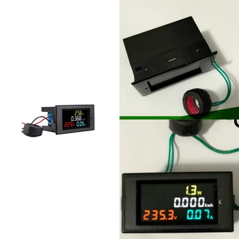 Вольтметр переменного тока Амперметр Измеритель мощности 0,01-100A HD Цветной экран 180 Градусов LED - Изображение 2  