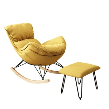 Технология Velvet Recliner Кресло-качалка для отдыха Одноместный диван для гостиной Легкая роскошная мебель в европейском стиле - Изображение 1  