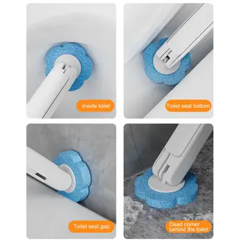 Туалетный инструмент Эффективный Гигиеничный Туалет 360-Градусный Сменный набор одноразовых щеток для замены аксессуаров для ванной комнаты - Изображение 1  