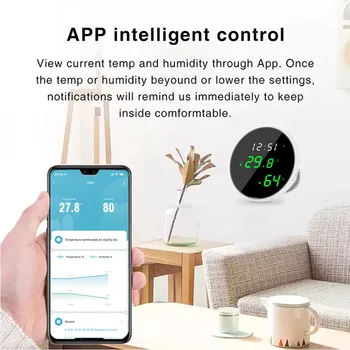 Tuya Smart WIFI Датчик температуры и влажности, гигрометр, термометр, цифровой ЖК-дисплей, Поддержка Alexa Google Assistant - Изображение 2  