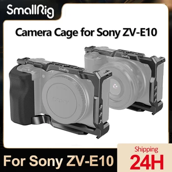Клетка для камеры SmallRig для Sony ZV-E10 Ручной Комплект Птичьей Клетки с Силиконовой Ручкой для клетки и Быстроразъемной Пластиной Arca для Sony ZVE10 - Изображение 1  