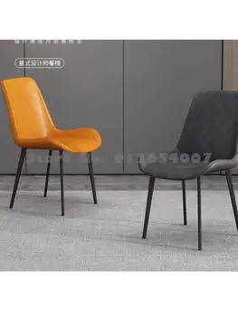 Обеденный стул Для дома, современный минималистичный ресторан в скандинавском стиле, Сетчатый красный стул, Легкий роскошный Креативный Дизайнерский стул для отдыха - Изображение 2  