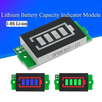 1S 3S 4S-8S Модуль индикатора емкости литиевой батареи 3,7 В с синим дисплеем 4,2 В, тестер заряда аккумулятора электромобиля Li-ion - Изображение 1  