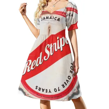 Платье с бутылочной крышкой в красную полоску, коктейльные платья, платье для женщин, вечерние платья для женщин - Изображение 1  