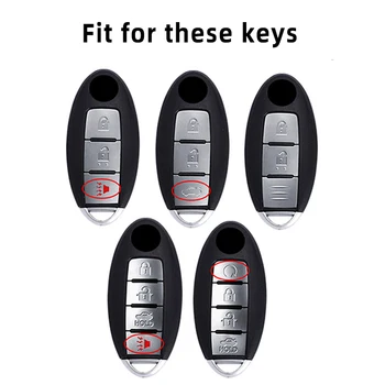 Кожаный чехол для ключей от автомобиля из ТПУ, аксессуары Auto Shell для Nissan Versa Maxima Altima Rogue Armada Sentra Murano Для Infiniti FX35 - Изображение 2  