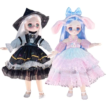 Симпатичная 30-сантиметровая кукла с аниме лицом или заменяющая одежду Модная принцесса 1/6 BJD Кукольный набор Платье в стиле Лолиты Подарочная игрушка для девочек - Изображение 1  