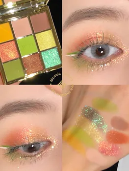 Mosaic Beauty Rayna Sue Коричнево-зеленая Палитра теней для век Glitter Makeup Earth Color Palette - Изображение 2  