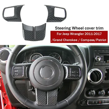 Отделка рулевого колеса из углеродного волокна для Jeep Wrangler JK Compass Grand Cherokee 2011-2017 - Изображение 2  