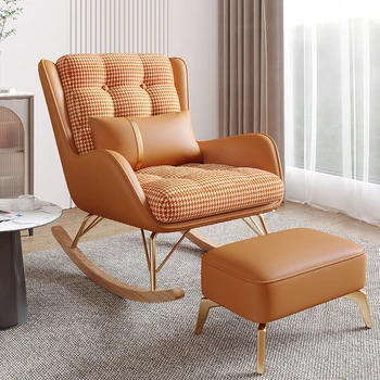 Металлическое Роскошное кресло для спальни, Поясничная поддержка, Одноместное итальянское кресло с откидной спинкой, Удобные Эстетичные Articulos Para El Hogar Home Decor - Изображение 1  