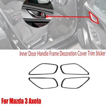 Для Mazda 3 Axela 2014 2017 2018 Настоящие Детали Интерьера Автомобиля Из Углеродного Волокна Внутренняя Дверная Ручка Рамка Украшение Накладка Наклейка - Изображение 1  