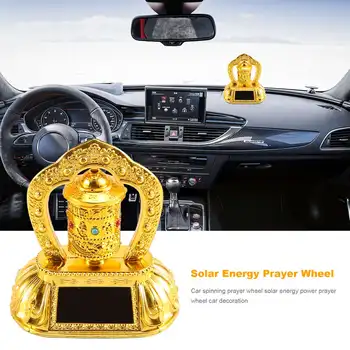 Молитвенное колесо солнечной энергии, вращающееся Молитвенное колесо Солнечной энергии Тибетское буддийское Молитвенное колесо Украшение автомобиля - Изображение 1  