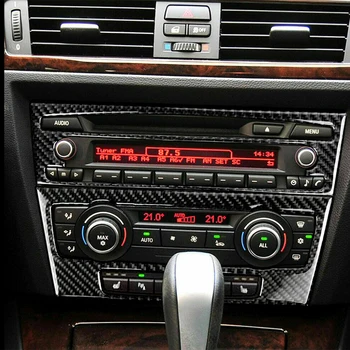 Автомобильные Накладки на Панель Управления CD Кондиционером Carbon Fiber Look для BMW 3 Серии E90 E92 E93 2005-2012 Аксессуары Для Автостайлинга - Изображение 2  