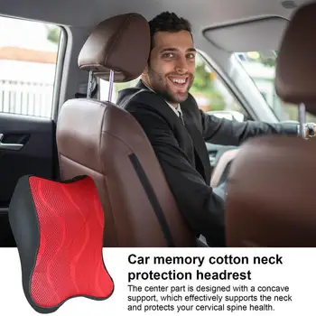 Подушка для подголовника автомобиля, Дышащая Пена с эффектом памяти, Эргономичный Дизайн, Подушка для шеи, Защита для головы в Автопоезде, Автомобильные Аксессуары - Изображение 2  