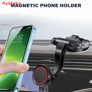 Вращающийся на 360 Градусов Магнитный автомобильный держатель для телефона Крепление для лобового стекла на приборной панели GPS Складной кронштейн для телефона автомобильный для iPhone Samsung GPS - Изображение 1  