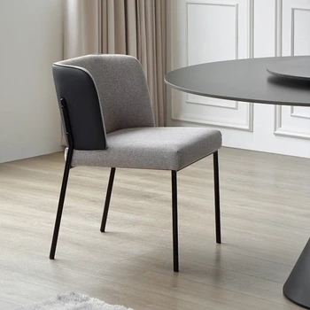 Железный обеденный стул Nordic, Льняные Офисные Кухонные стулья для столовой, Дизайнерская мебель для дома Sedie Da Pranzo A2 - Изображение 1  