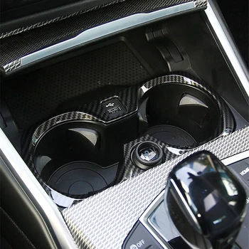 Для BMW G20 G28 2019 2020 2021 ABS из углеродного волокна Центральная панель переключения передач Рамка держателя стакана для воды Защитная отделка - Изображение 2  