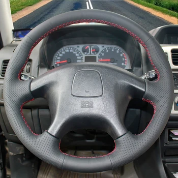 Нескользящая Крышка Рулевого Колеса из Черной Искусственной Кожи для Mitsubishi L200 Triton Delica 1997-2006 Pajero Montero Space Gear 1998-2003 - Изображение 2  