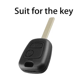 Силиконовая резина для Peugeot 106 206 306 406 для Citroen C1 C4 с 2 кнопками дистанционного управления Чехол для ключей автомобиля Брелок Кольцо Аксессуары для брелка - Изображение 2  