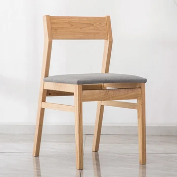 Одиночные деревянные обеденные стулья Скандинавский дизайнер Японский стол Обеденные стулья со спинкой Ресторан Eetstoelen Кухонная мебель A2 - Изображение 2  