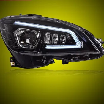 Автомобильные Фары Benz W204 LED Far Porjector Lens 2007-2010 C300 C260 C200 LED Head Lamp DRL Автомобильные Аксессуары - Изображение 2  