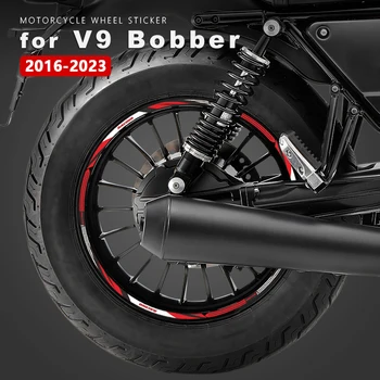 Наклейка на колесо мотоцикла Водонепроницаемая Наклейка на обод для Moto Guzzi V9 Bobber Special Edition 2016-2023 2019 2020 2021 2022 Аксессуары - Изображение 1  