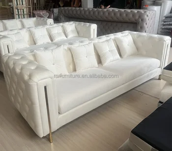 Легкий роскошный тканевый диван Мебельный бархатный на 1-3 места, Сотовые диваны для гостиной из нержавеющей стали для домашнего отеля - Изображение 2  