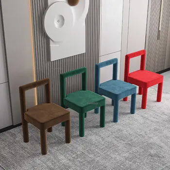 Обеденные стулья из скандинавского бархата, кухонная мебель, обеденные стулья, Легкая роскошь, Креативная простота, Дизайнерские стулья для отдыха на балконе - Изображение 1  
